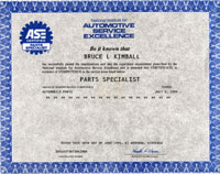 ase parts specialist