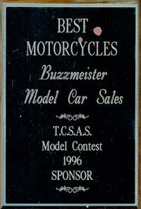 scale model motorcycle award